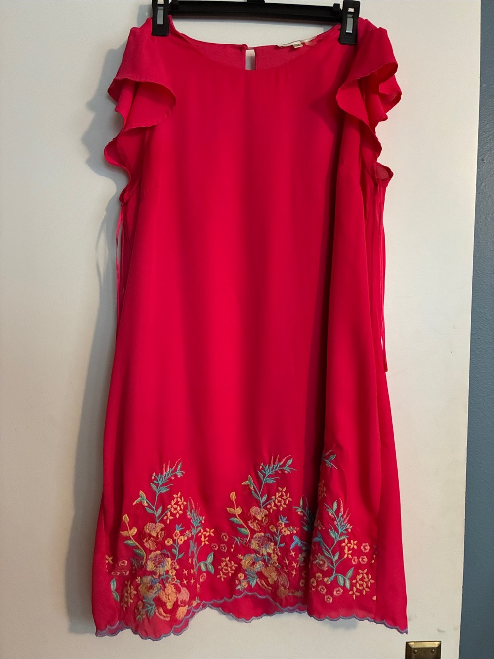 ANDREE BY UNIT Bright Pink Floral Embroidered Dress